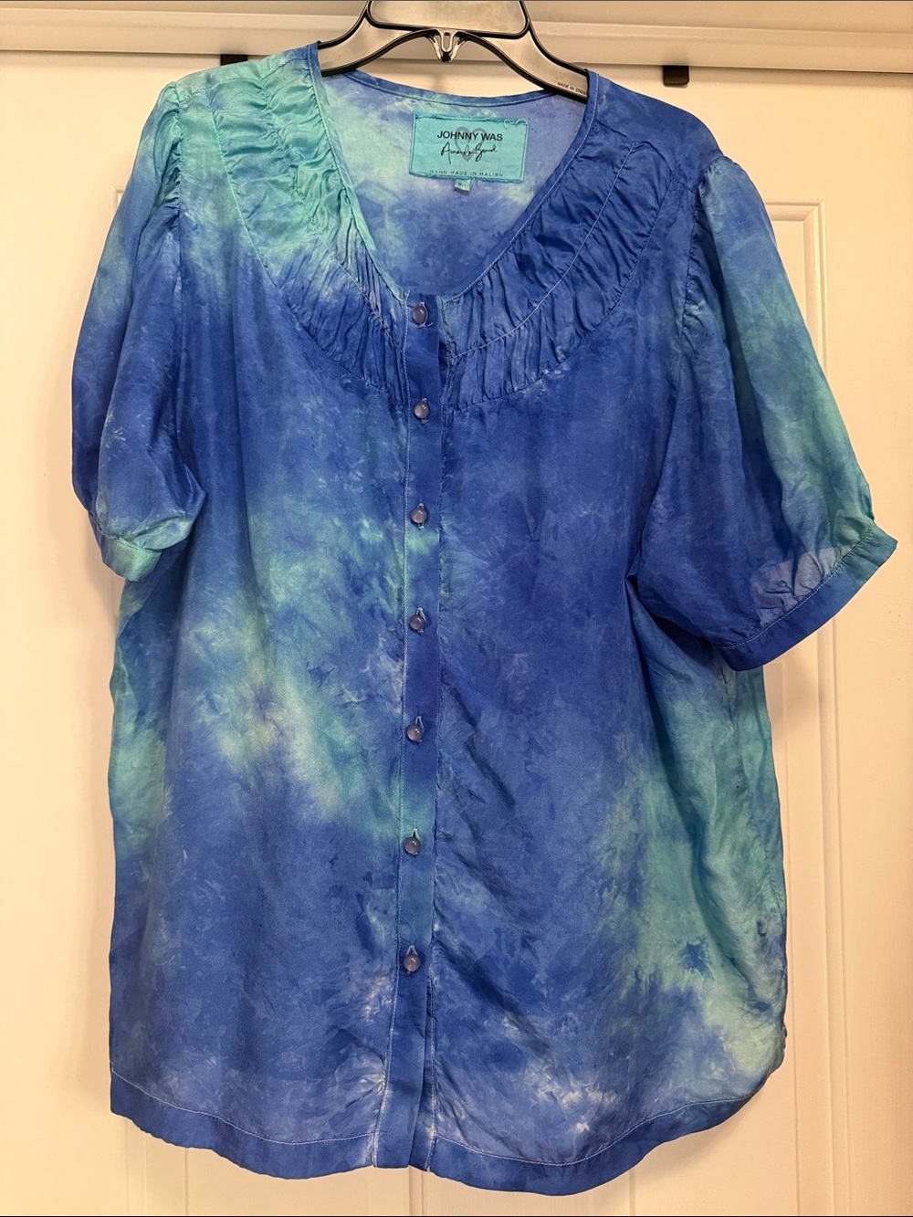 Johnny Was x Amanda Bond Silk Short Sleeved Top